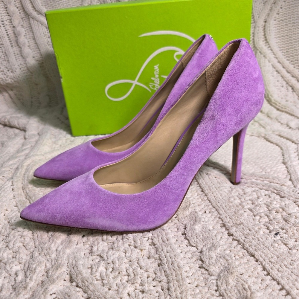 Sam Edelman Hazel Pump Amethyst Purple Suede Pointed Toe Womens 10 NEW